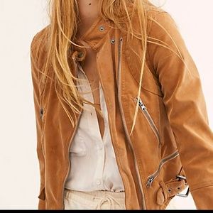 Free People Fénix Vegan Leather Moto Jacket Size Small